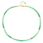 Zilveren halsketting met chrysopraasstenen