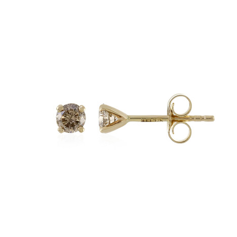 Orecchini in oro con Diamante Cioccolato I1