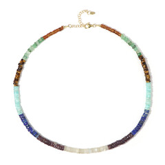 Zilveren halsketting met witte maanstenen