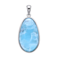 Zilveren hanger met een larimar