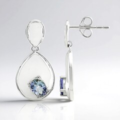 Orecchini in argento con Tanzanite (non riscaldata) (Pallanova)