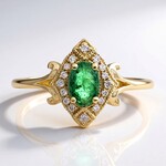 Anello in oro con Smeraldo Zambia AAA