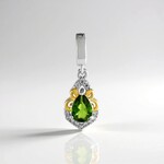 Ciondolo in argento con Diopside Russo