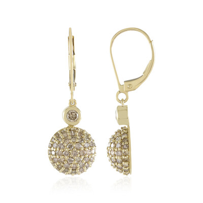 I2 Schokoladen-Diamant-Goldohrringe (KM by Juwelo)