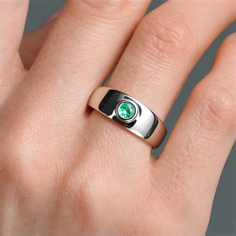 Kolumbianischer Smaragd-Silberring