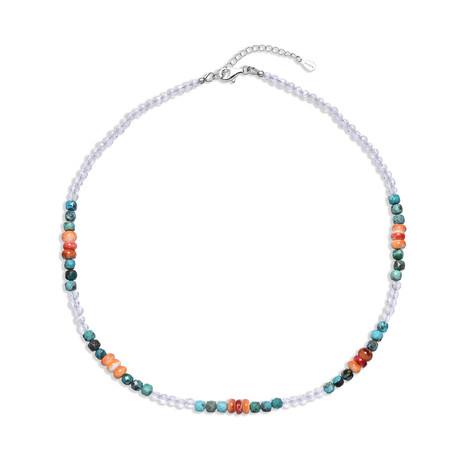 Collar en plata con Ostra espinosa naranja