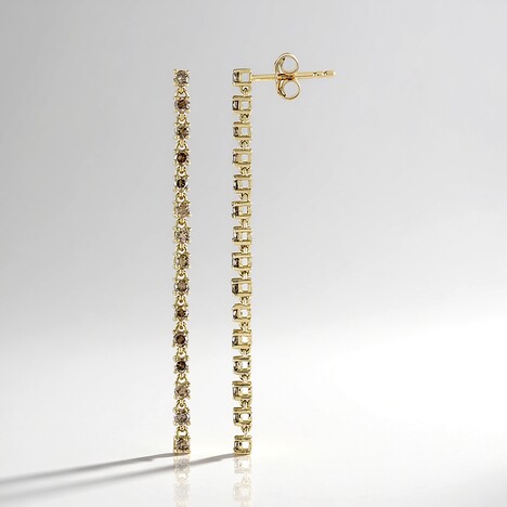 Orecchini in oro con Diamante Champagne I2 (de Melo Gold)