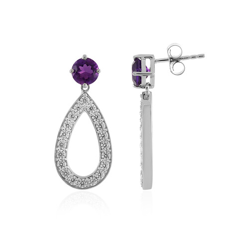 Pendientes en plata con Amatista