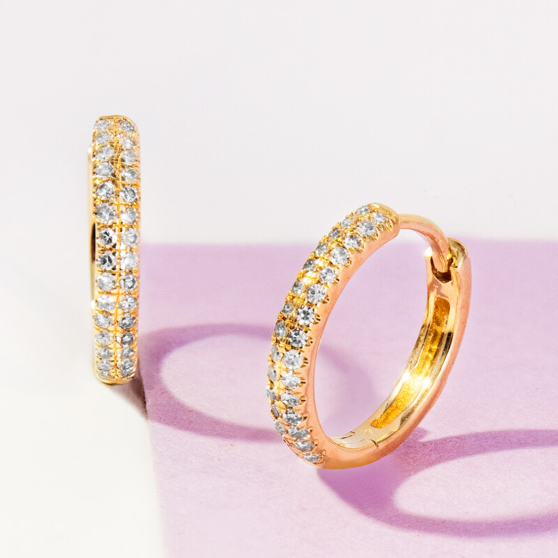 SI1 (I) Diamant-Goldohrringe