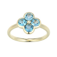 Anello in argento con Topazio Blu Londra (Adela Silber)