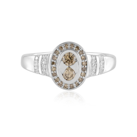 I2 Champagner-Diamant-Silberring (de Melo)