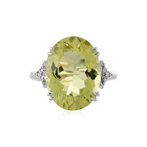 Lemon Quartz Silver Ring