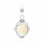Pendentif en or et Opale blanche du Brésil