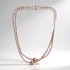 Collana in argento con Perla Ming Porpora