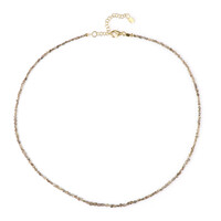 Zilveren halsketting met Champagne Diamanten