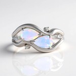 Anello in argento con Opale di Welo AAA (de Melo Essence)
