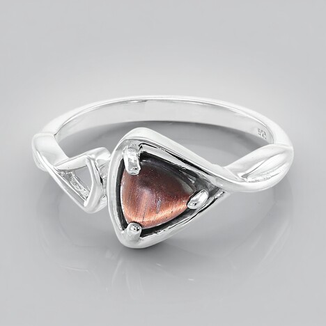 Anello in argento con Occhio di Tigre Rosso