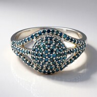 Anello placcato in platino con Diamante Fancy