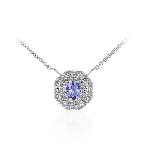 Tansanit-Silbercollier