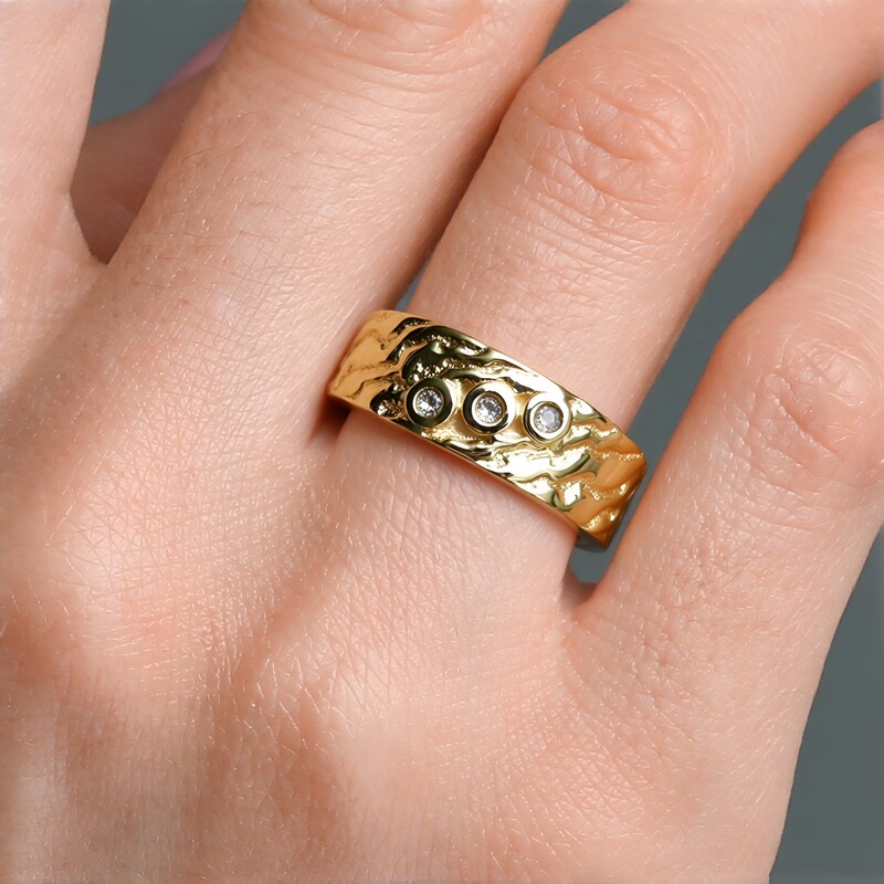 Gouden ring met I3 Champagne Diamanten (de Melo Gold)