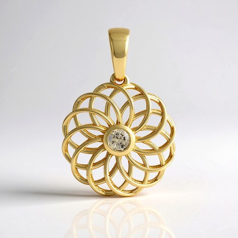 Ciondolo in argento con Diamante Champagne I2 (Ornaments by de Melo)