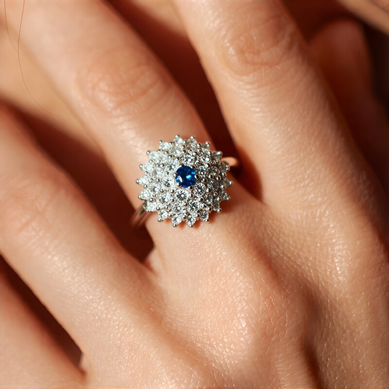 Royal Blue Apatite Silver Ring