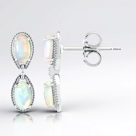 Boucles d'oreilles en argent et Opale d'Australie