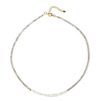 Collier en argent et Pierre de Lune arc-en-ciel