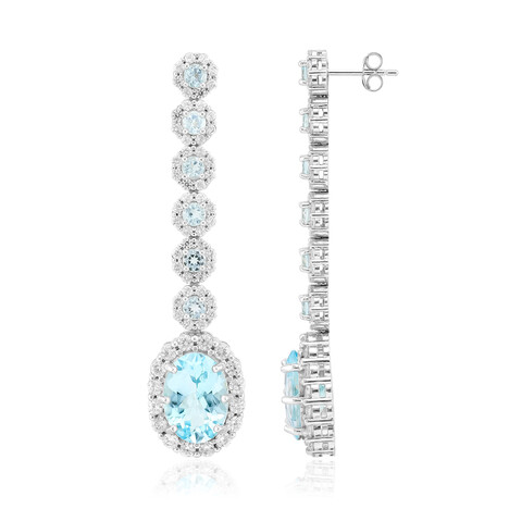 Himmelblauer Topas-Silberohrringe