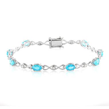 Paraiba Color Topaz Silver Bracelet