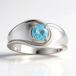Anello in argento con Apatite Blu (Pallanova)