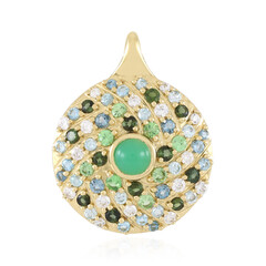 Zilveren hanger met een chrysopraas