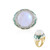 Bague en argent et Pierre de Lune arc-en-ciel (Adela Silber)