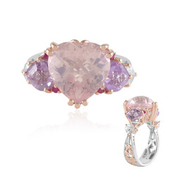 Rosenquarz-Silberring (Gems en Vogue)