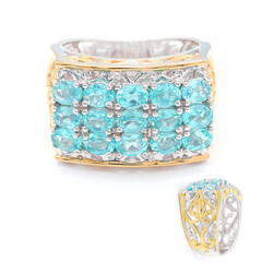 Anillo en plata con Topacio de Paraíba