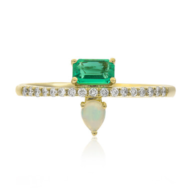 14K AAA Zambian Emerald Gold Ring (CIRARI)