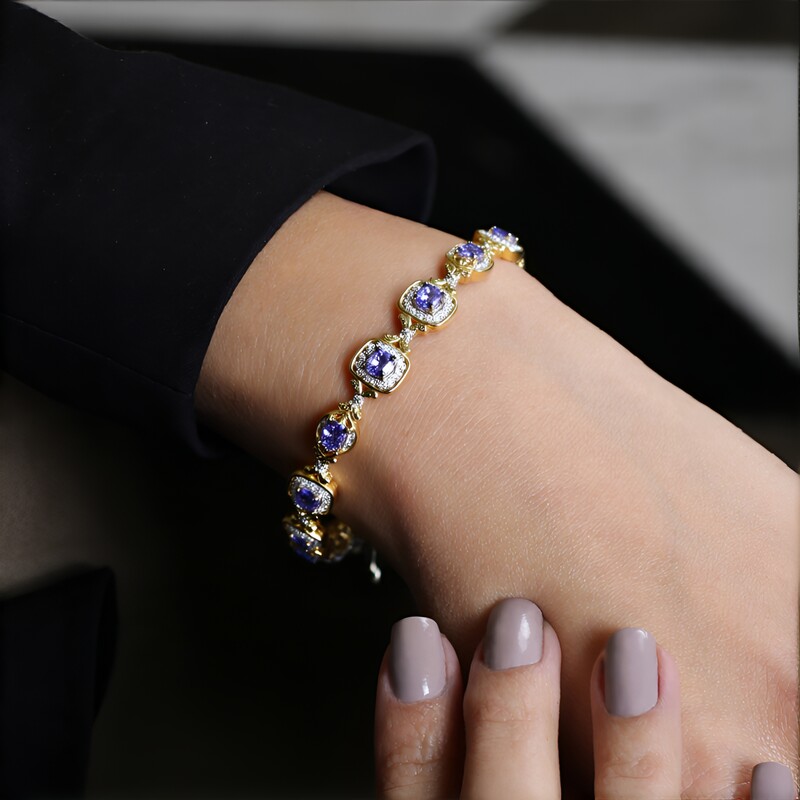 Brazalete en plata con Tanzanita (Gems en Vogue)
