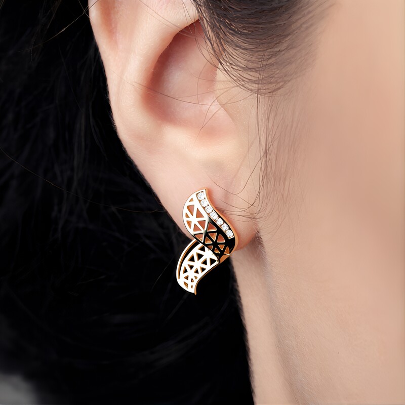 I2 (I) Diamant-Goldohrringe (Ornaments by de Melo)