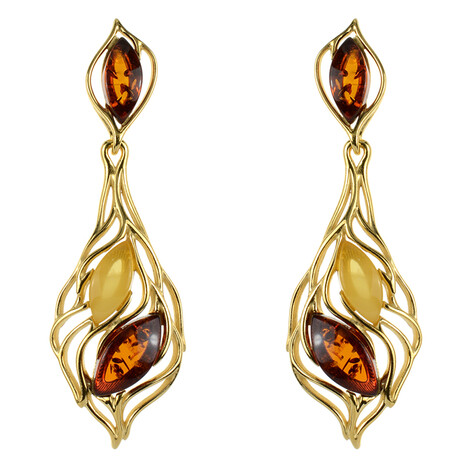 Baltischer Bernstein-Silberohrringe (dagen)