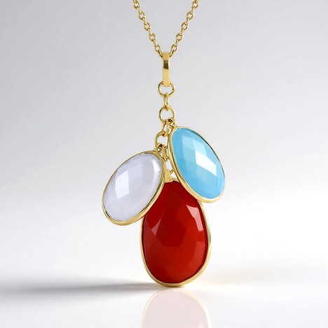 Collana in argento con Corniola (KM by Juwelo)