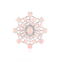 Zilveren hanger met een roze opaal (de Melo Essence)