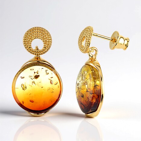 Orecchini in argento con Ambra Sunrise Baltica (dagen)