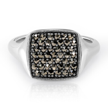 Zilveren ring met marcasieten