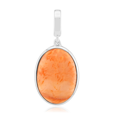 Orange Stachelauster-Silberanhänger