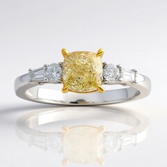 Anello in oro con Diamante Giallo SI2