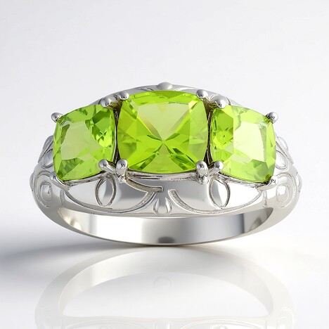 Anello in argento con Peridoto Jilin (de Melo)
