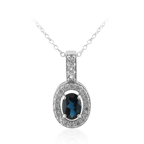 Collier en argent et Topaze bleu de Londres
