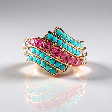 Anello in argento con Spinello Rosa (Gems en Vogue)