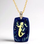 Collana in argento con Ambra Blu (Gems en Vogue)