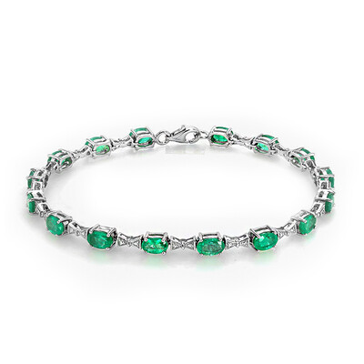 Bracciale in argento con Smeraldo Zambia